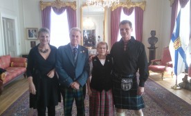His Honour, Brigadier General J.J. Grant, Lt. Governor of Nova Scotia, left centre with his wife, right center. Author far right.