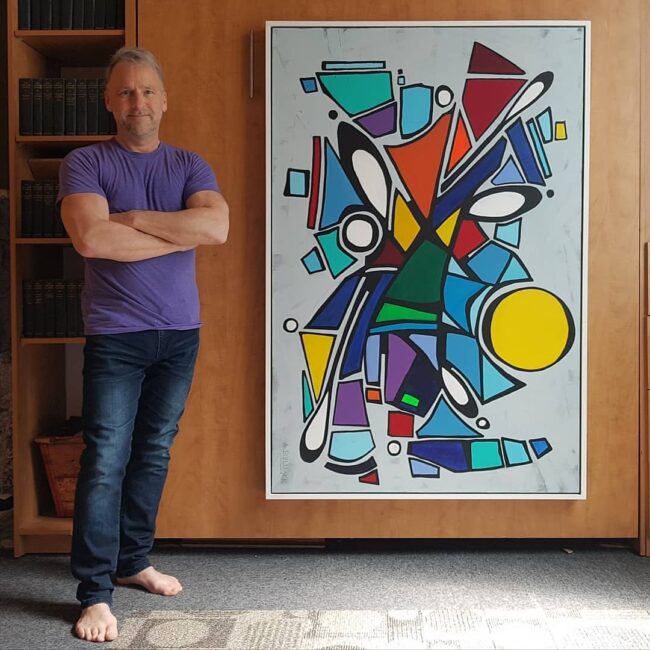 Andrew Stelmack by one of his Doodle Series Artworks