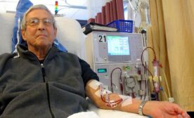 Patient receiving dialysis